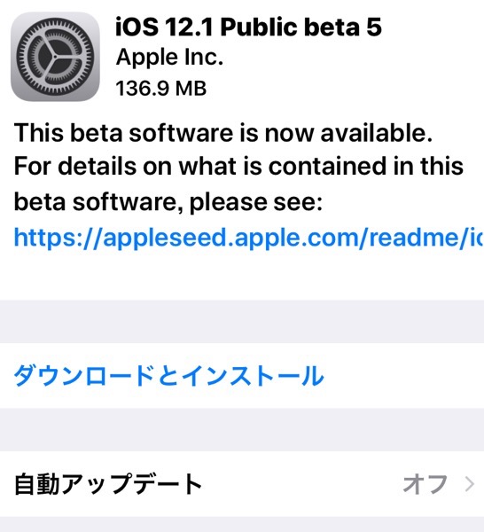iOS12.1 public beta 5画像