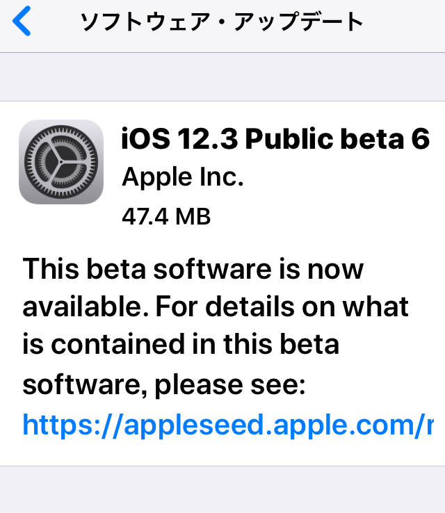 ［IOS］IOS12.3 Public beta６が公開されています｡