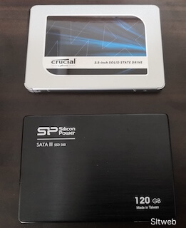 SSD120GとCRUCIALSSD500G