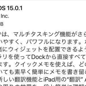 iPadOS14.8とiPadOS15のどちらにUpdate？
